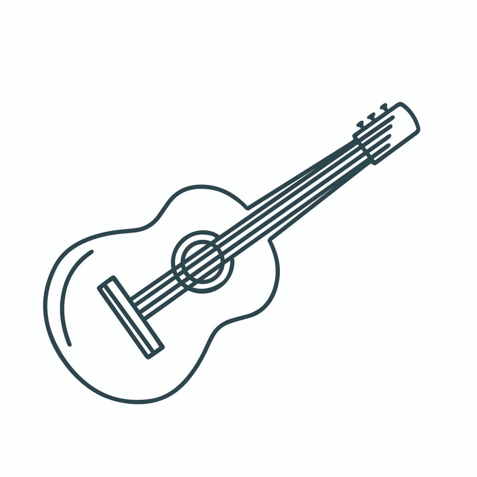 Guitar doodle style isolated object vector