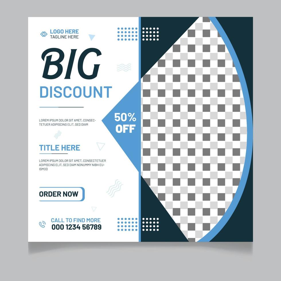 Big discount social media post template vector