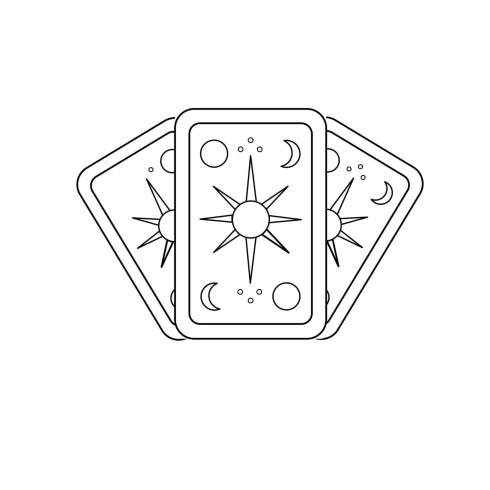 contorno de dibujo en blanco y negro de las cartas del tarot. ilustración  vectorial página para colorear 6792626 Vector en Vecteezy