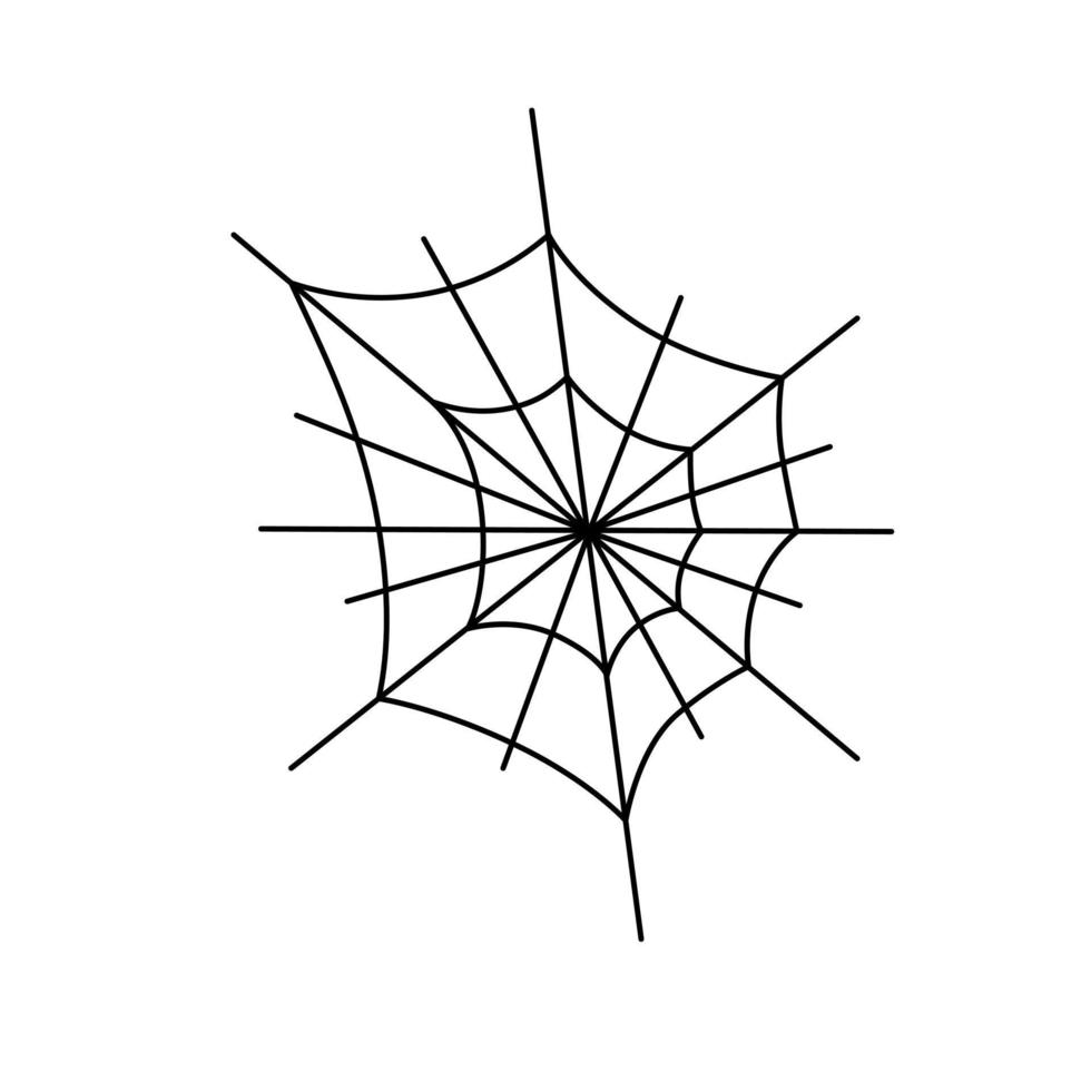 dibujo de contorno en blanco y negro de una telaraña. ilustración vectorial vector