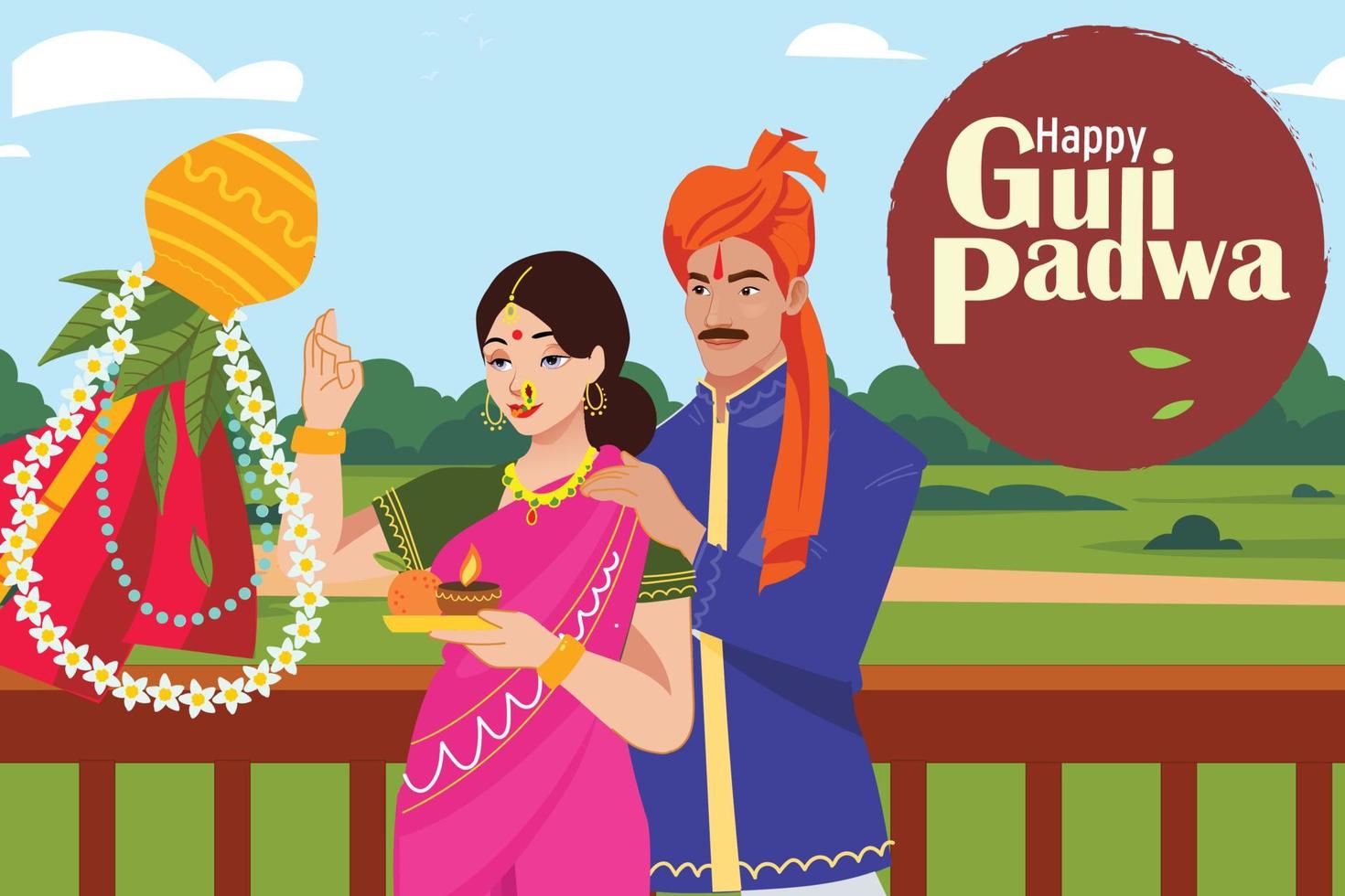 Happy Gudi Padwa vector