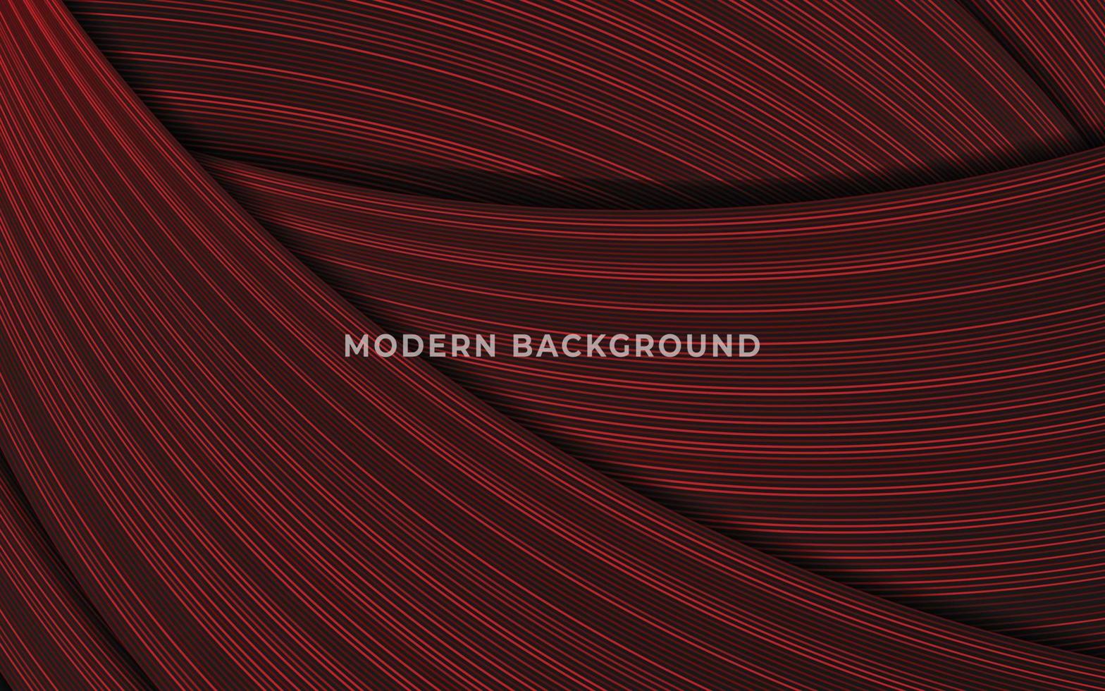 red dynamic wavy line background vector