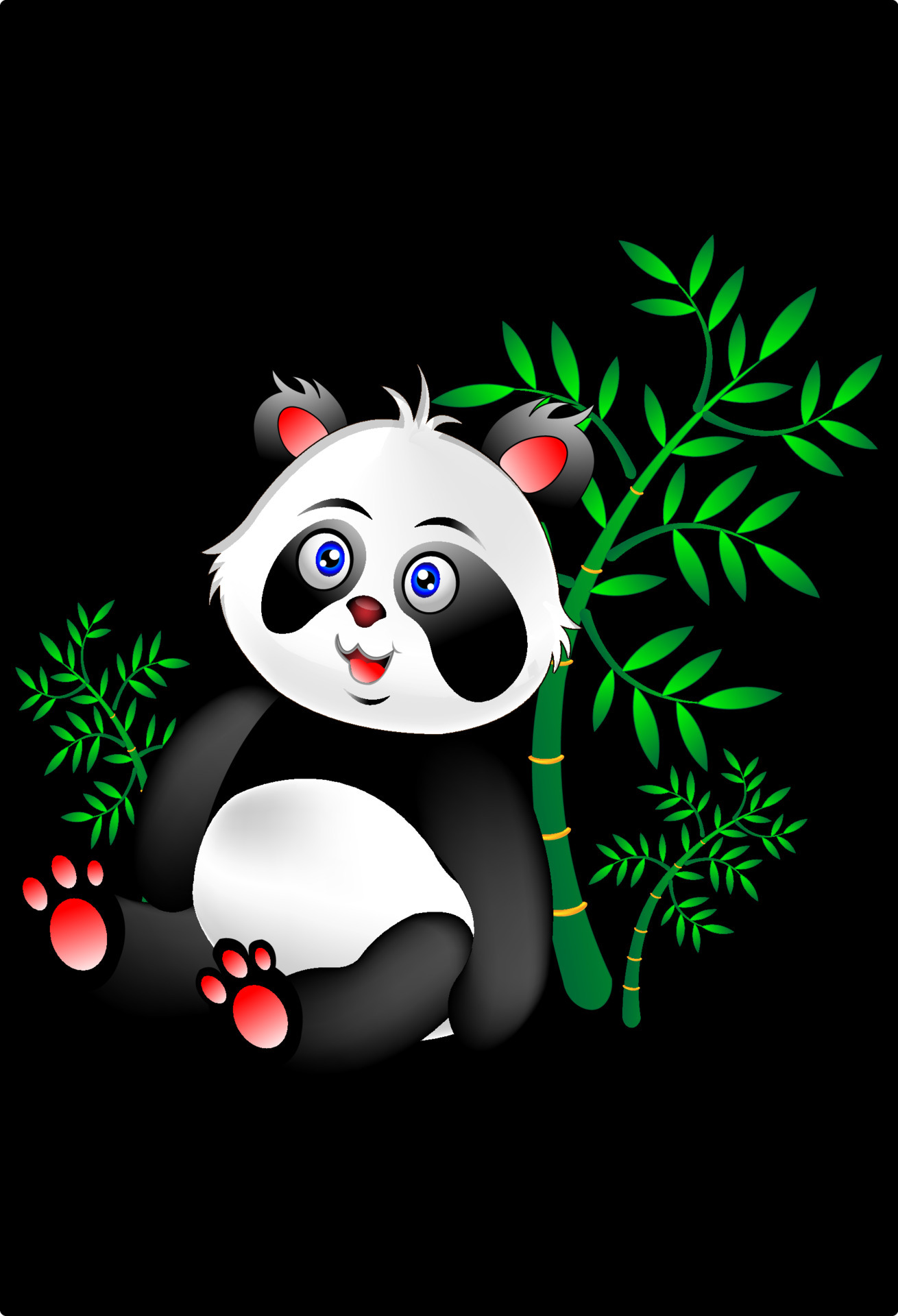 Cartoon panda relaxing on bamboo 6792710 Vector Art at Vecteezy