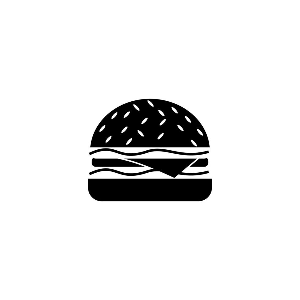 Burger icon vector silhouette