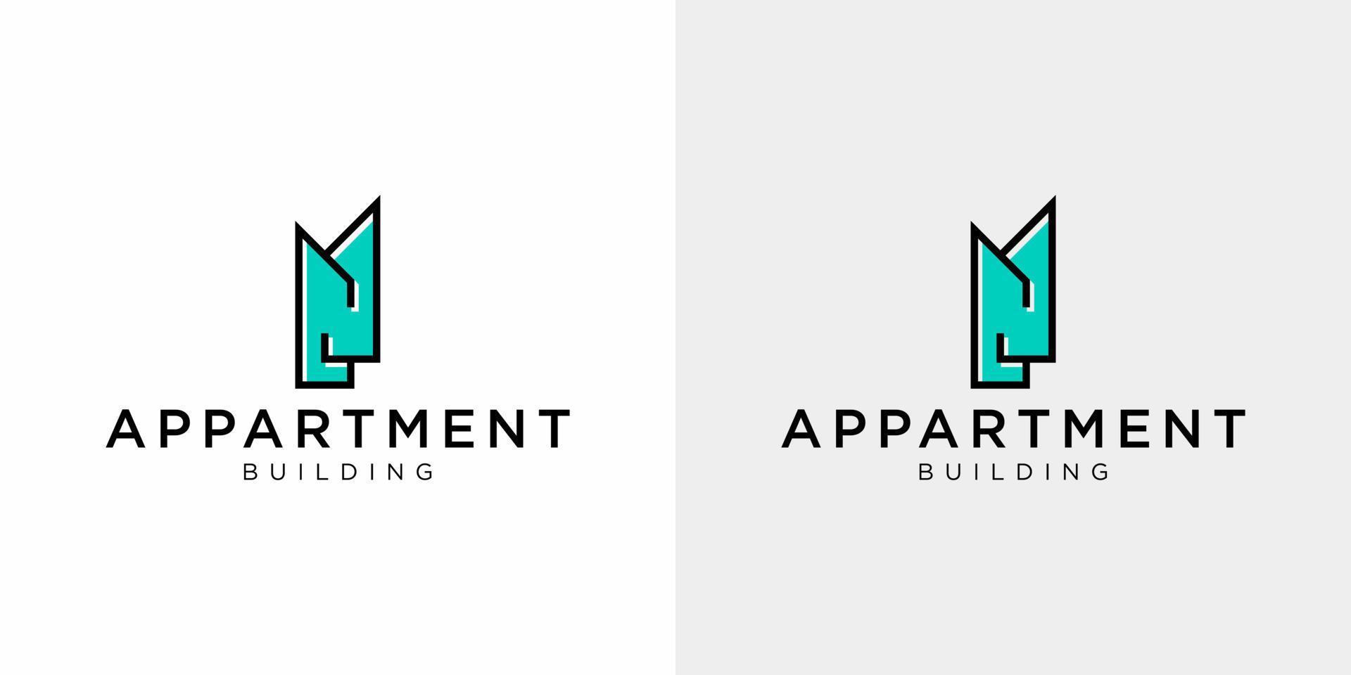 diseño de logotipo de apartamento simple. vector