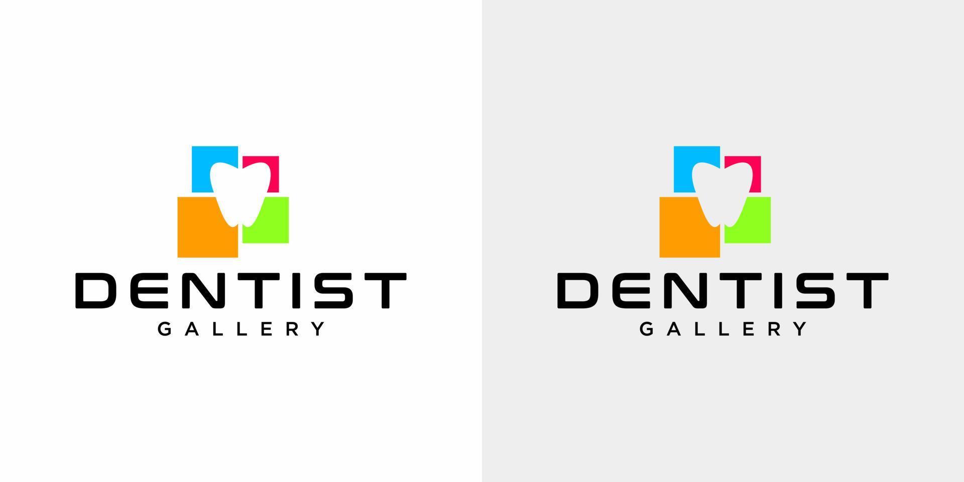 diseño de logotipo de dentista de tecnología. vector