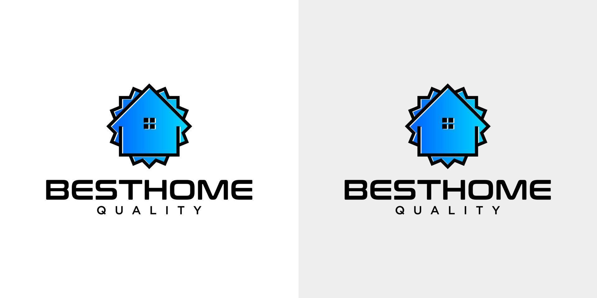 Real estate best brands logo design on white and gray background. vector