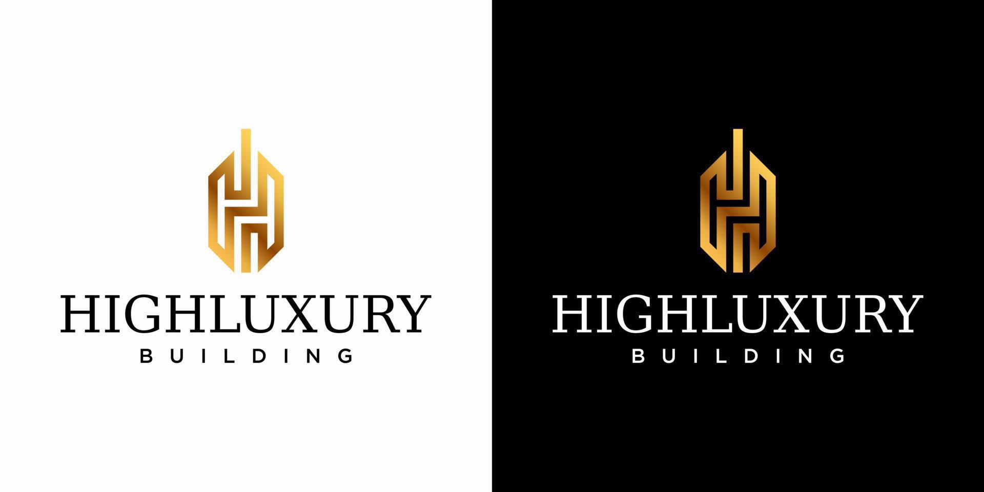 Letter H monogram real estate logo design. vector