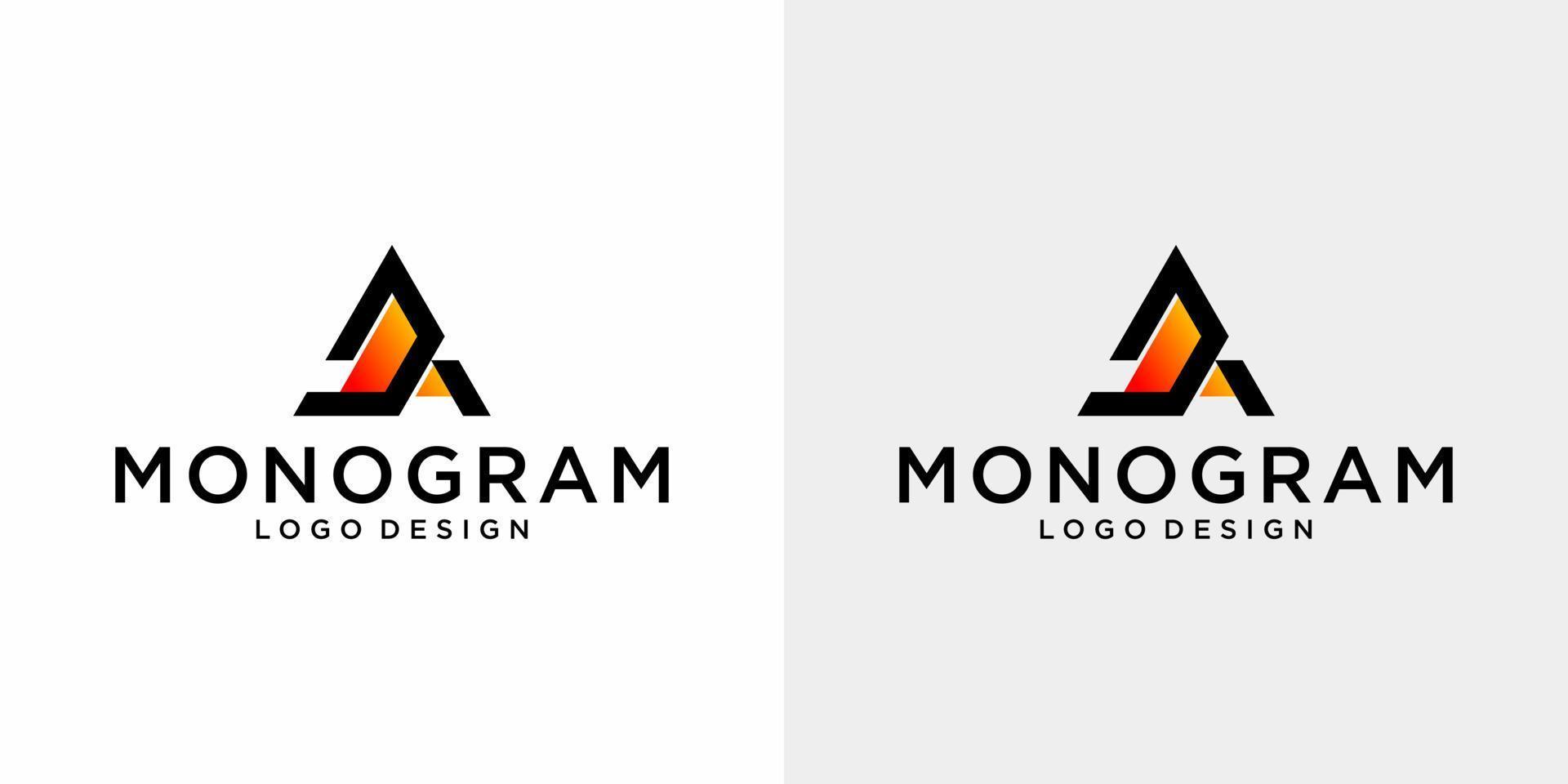 letra un diseño de logotipo deportivo de monograma. vector