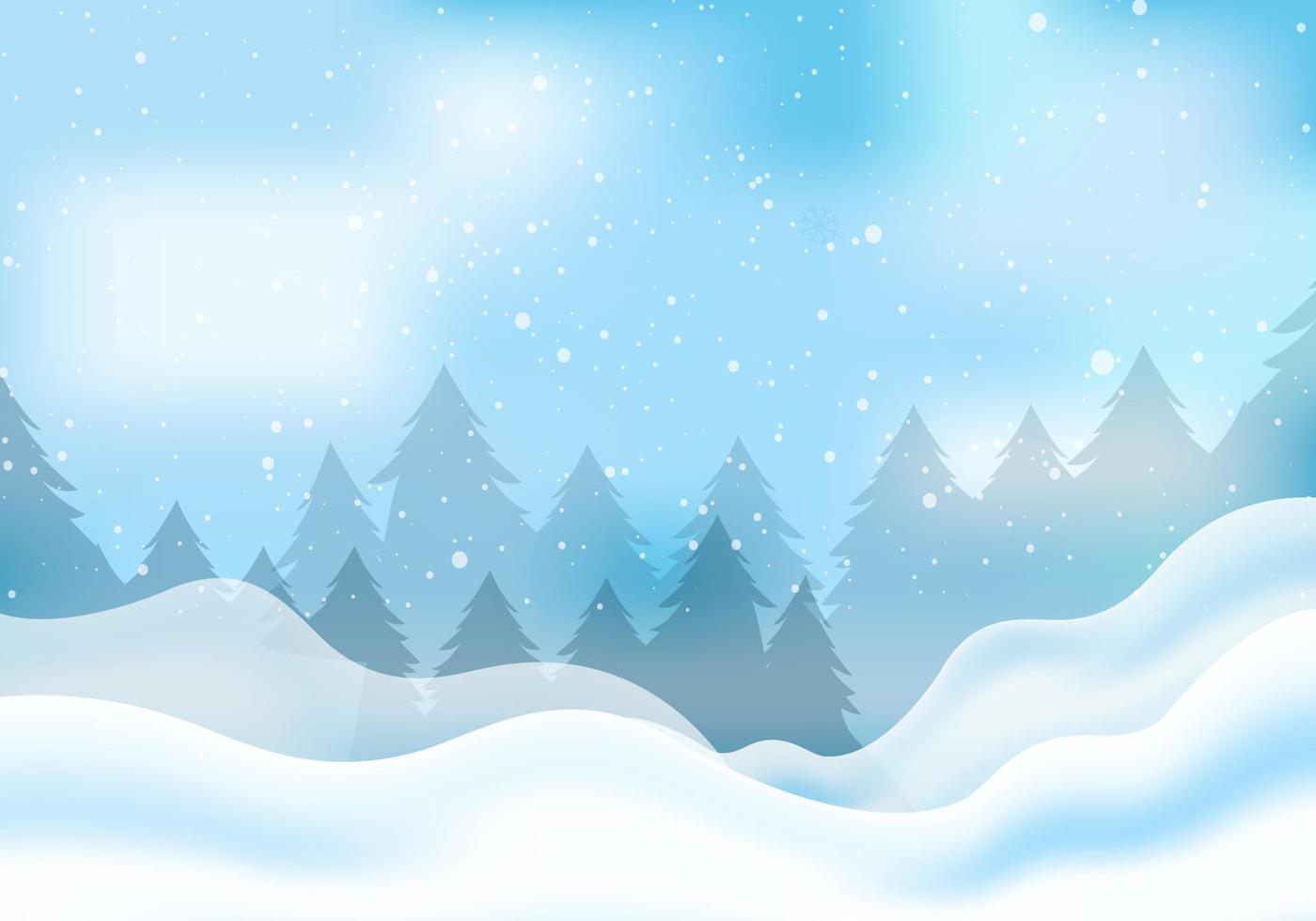 Winter wonderland backgrounds vector. Amazing winter background of snowfall. vector