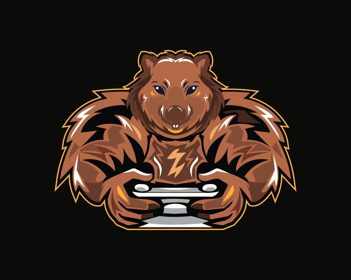 Wombat Gamming Logo Design vector
