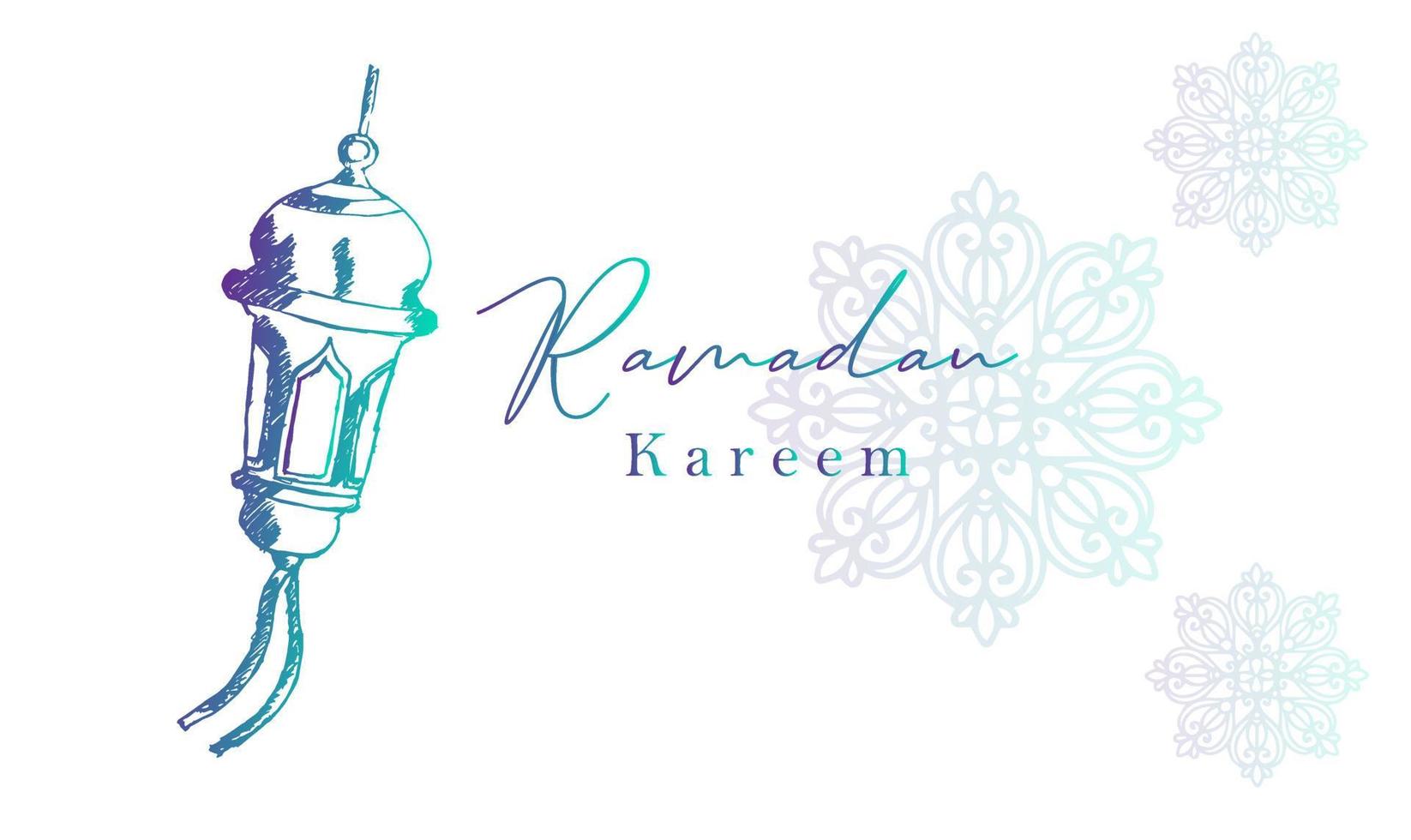 linterna fanous dibujada a mano para la celebración de ramadan kareem o eid mubarak vector