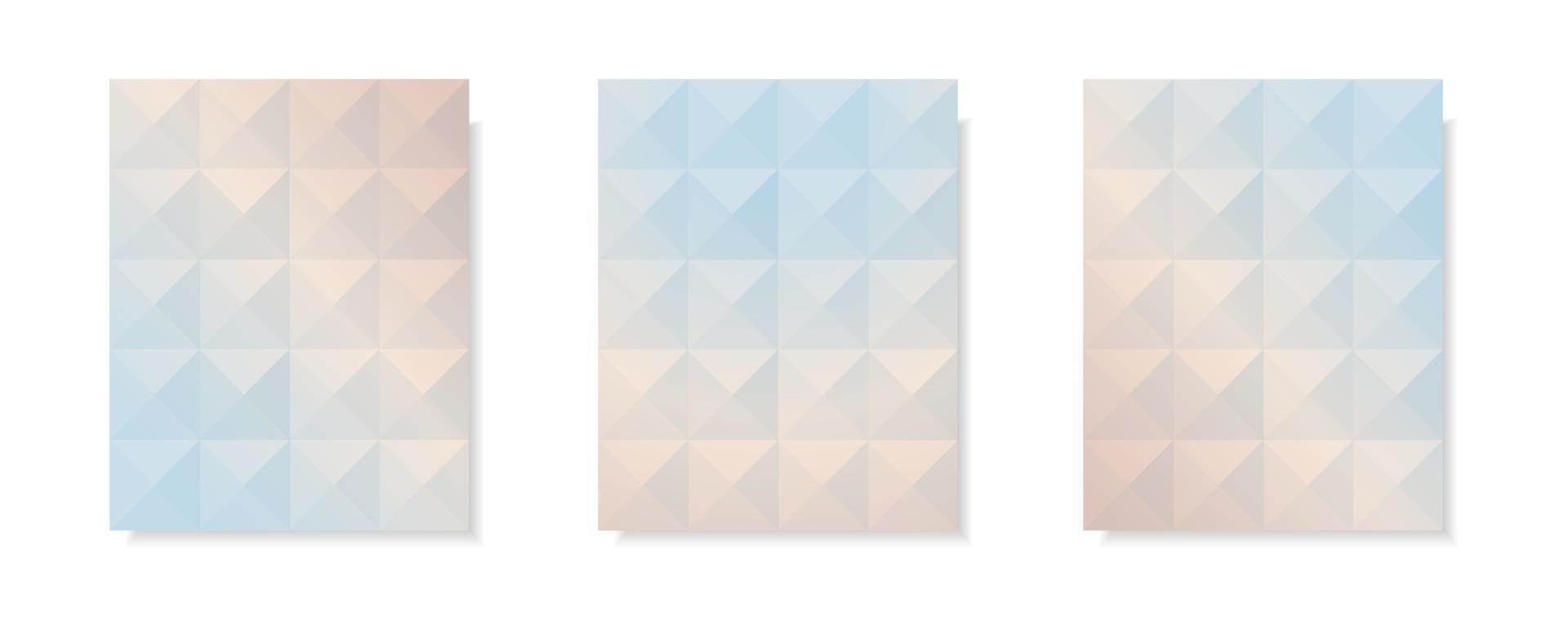 set of abstract multicolor gradient vector cover backgrounds. Triangle pattern design with crystal shape style for business brochure background, poster and graphic design. illustration template
