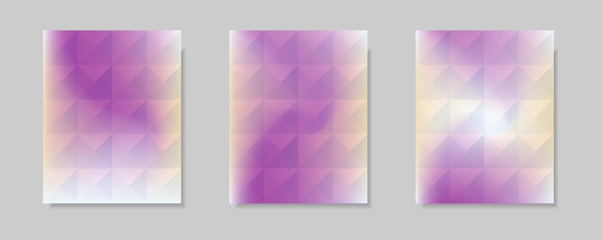 collection of abstract purple white color gradient vector cover backgrounds. Triangle pattern design with crystal shape style. for business brochure backgrounds,  posters and graphic designs.