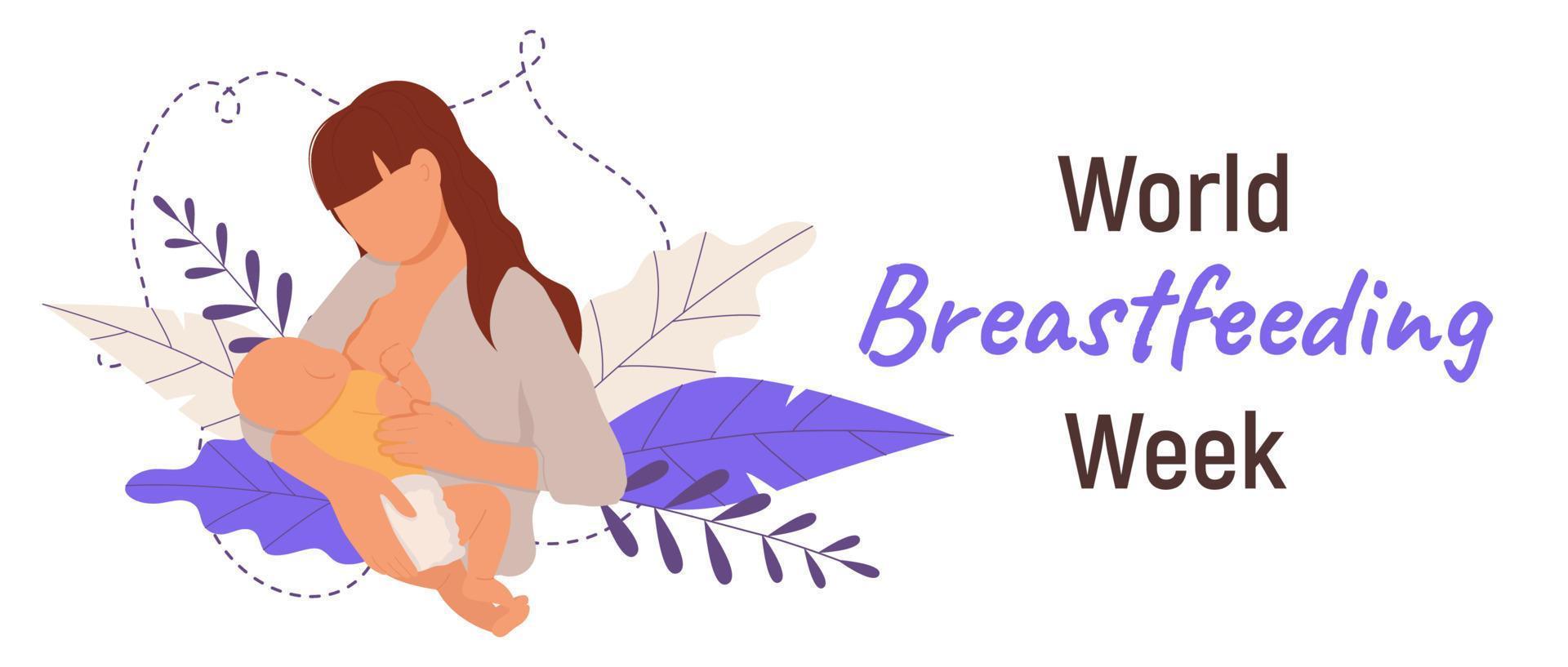 Vector banner. World breastfeeding week celebration