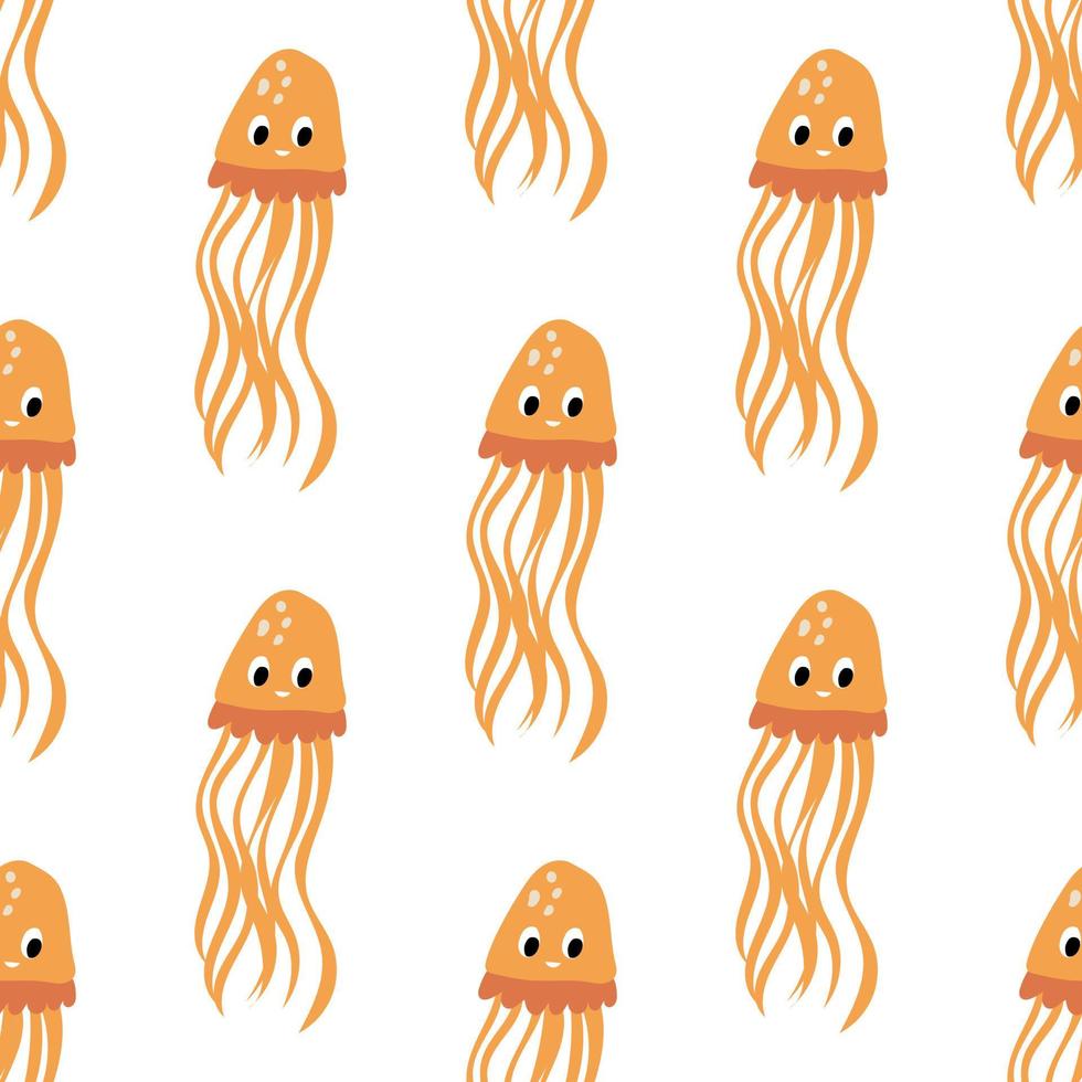 Vector seamless pattern with jellyfish. Vector pattern for fabric, wallpaper