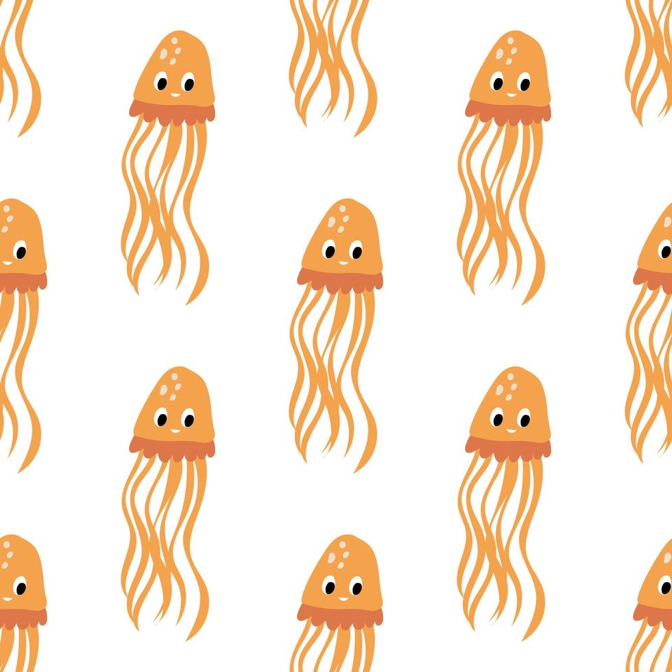 Vector seamless pattern with jellyfish. Vector pattern for fabric, wallpaper