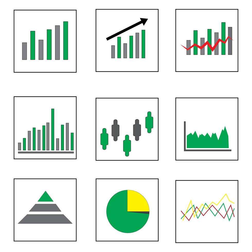 conjunto de ilustraciones de iconos de vectores gráficos en estilo moderno