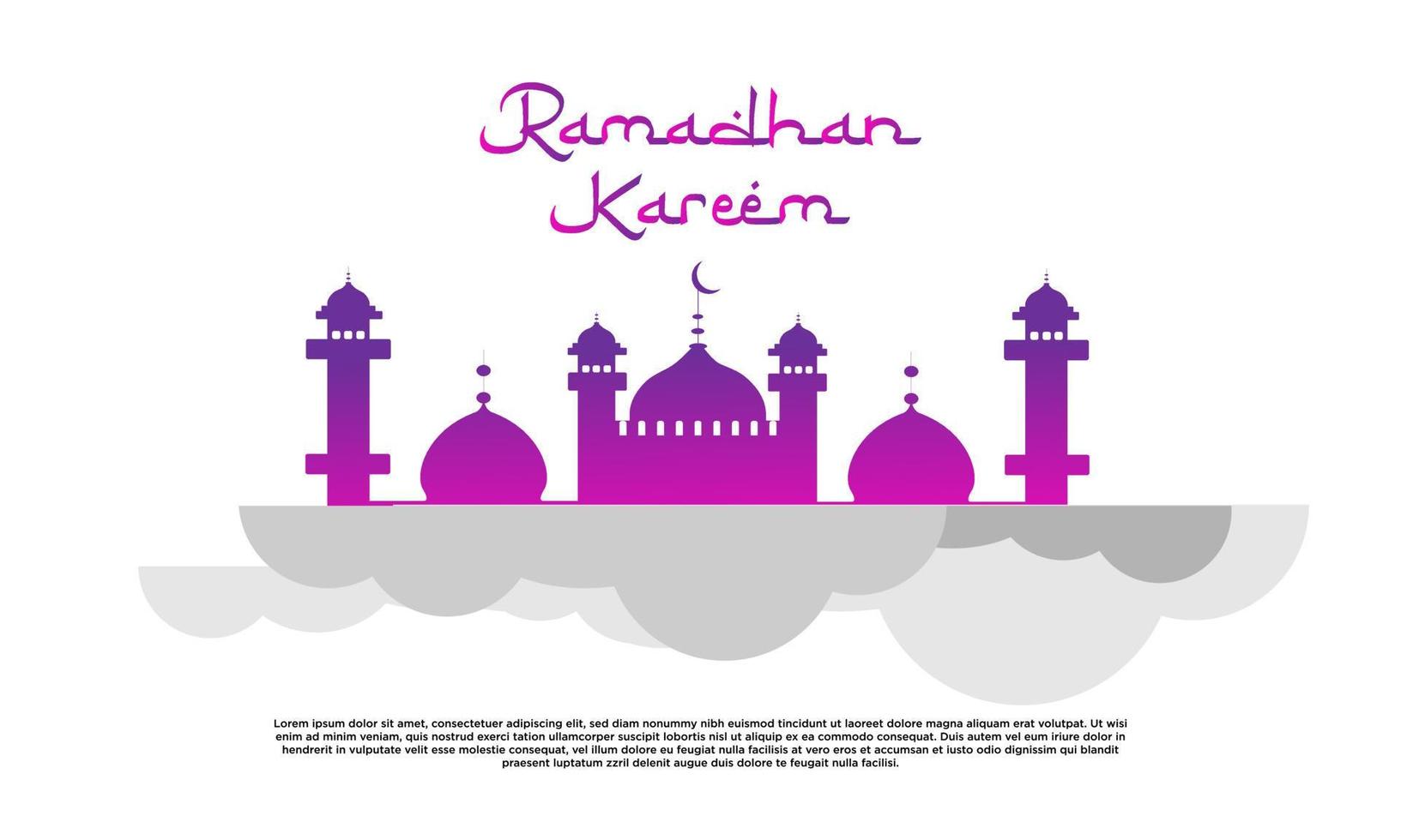 vector simple islámico ramadan kareem con nube