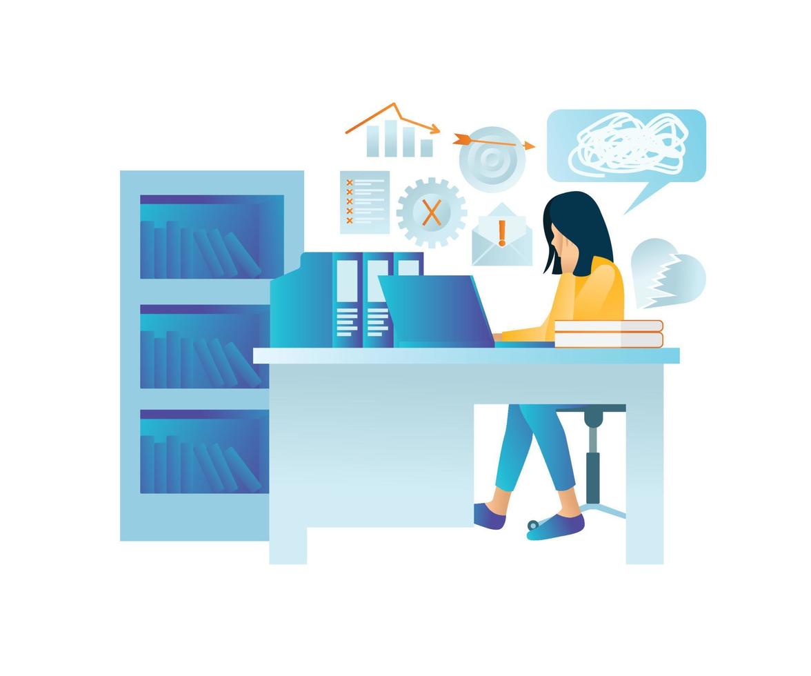 Illustration of premium vector flat style about business drop with a character