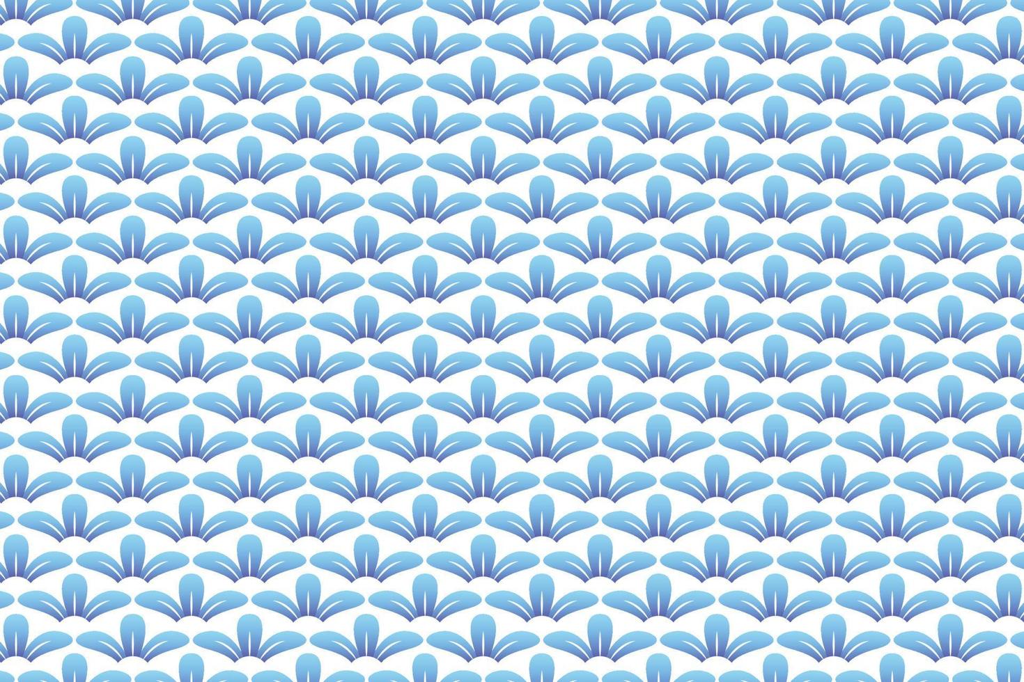 Blue flower petals  pattern on white background, Porcelain pattern, abstract indigo vector