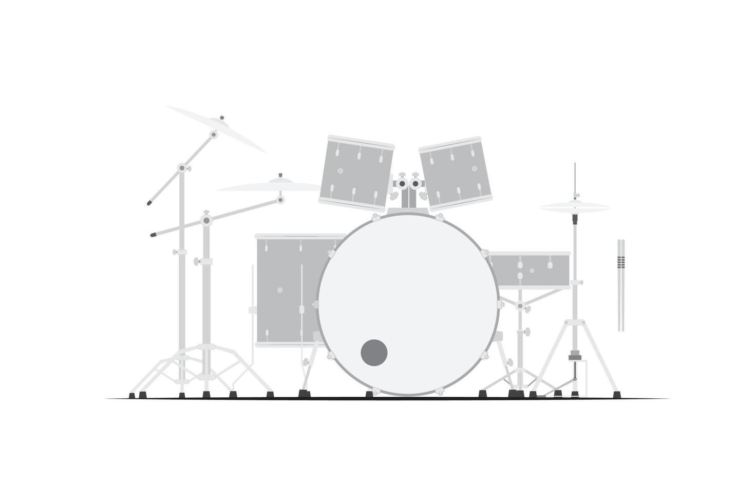 A gray drum set isolated on white background vector