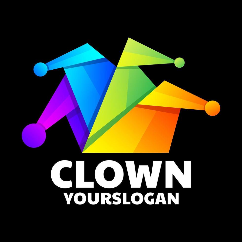 diseño de logotipo colorido de payaso vector