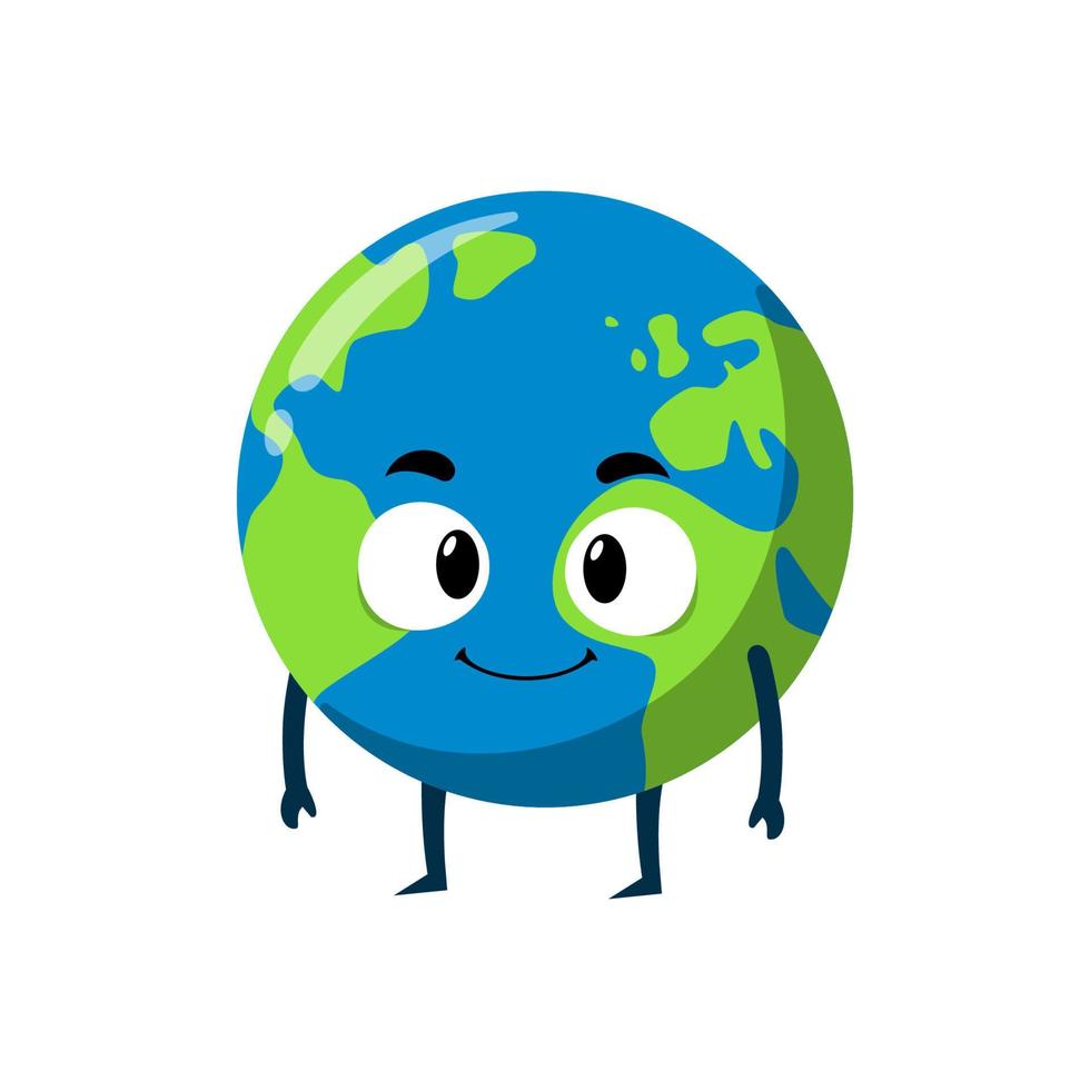 Earth smile mascot character illustration vector