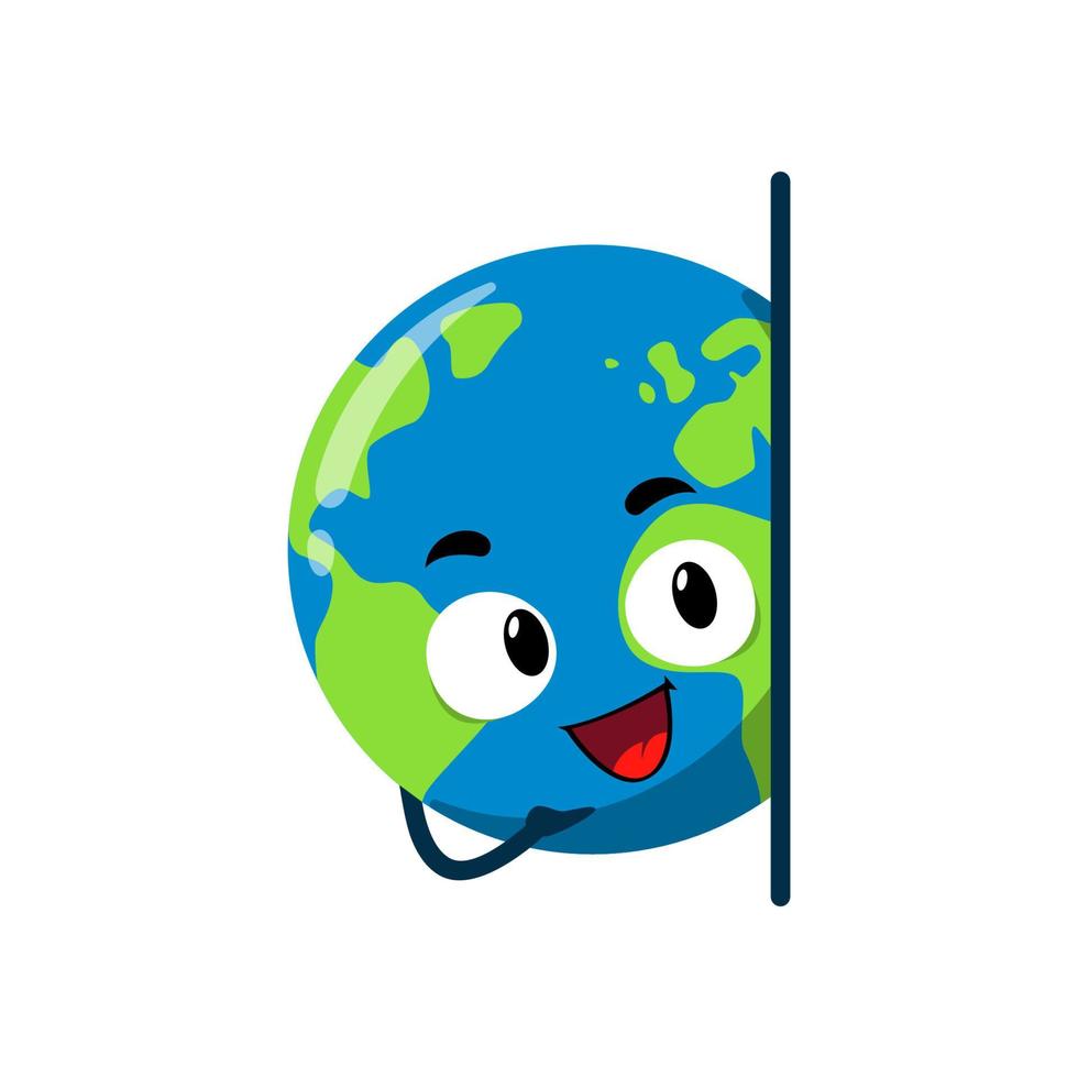 Earth with blank template mascot character illustration vector