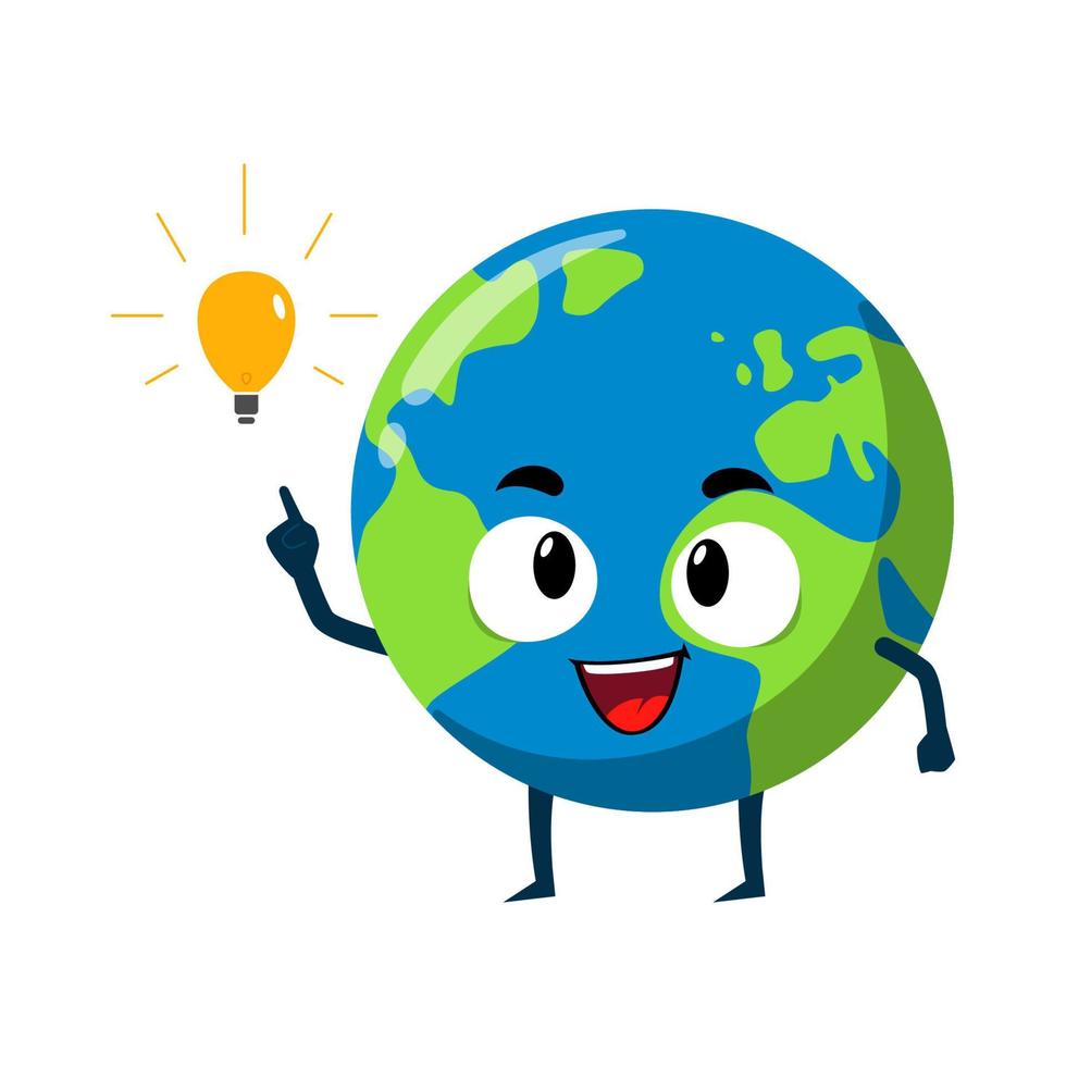Earth creative idea mascot character illustration vector