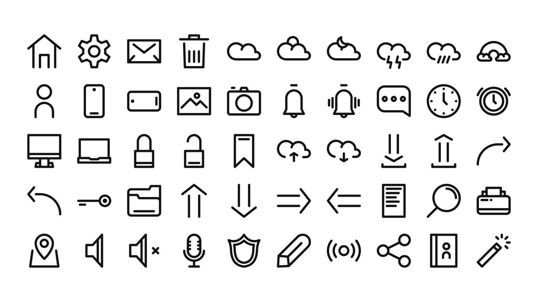set of user interface ui icon vector