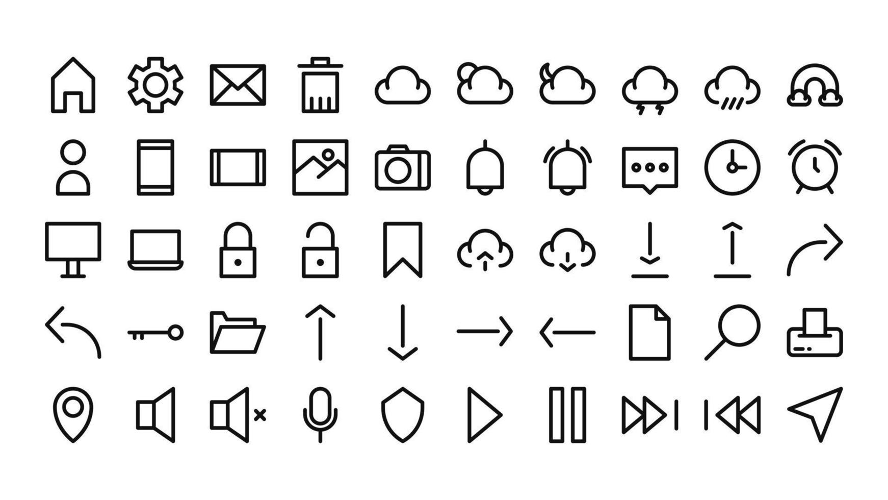 set of user interface ui icon vector