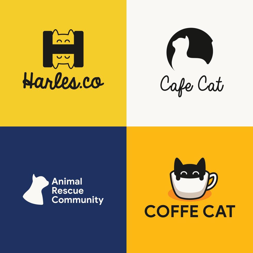 creative cat logo concept template vector