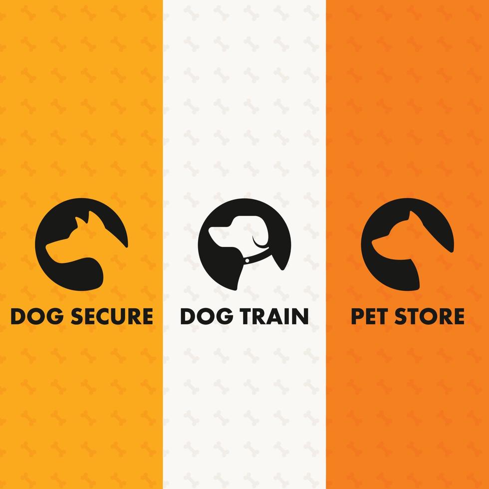 set of dog logo concept template vector