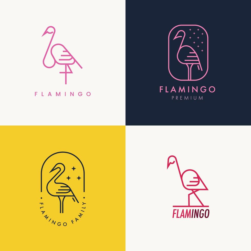 colección de concepto de logotipo de flamenco vector