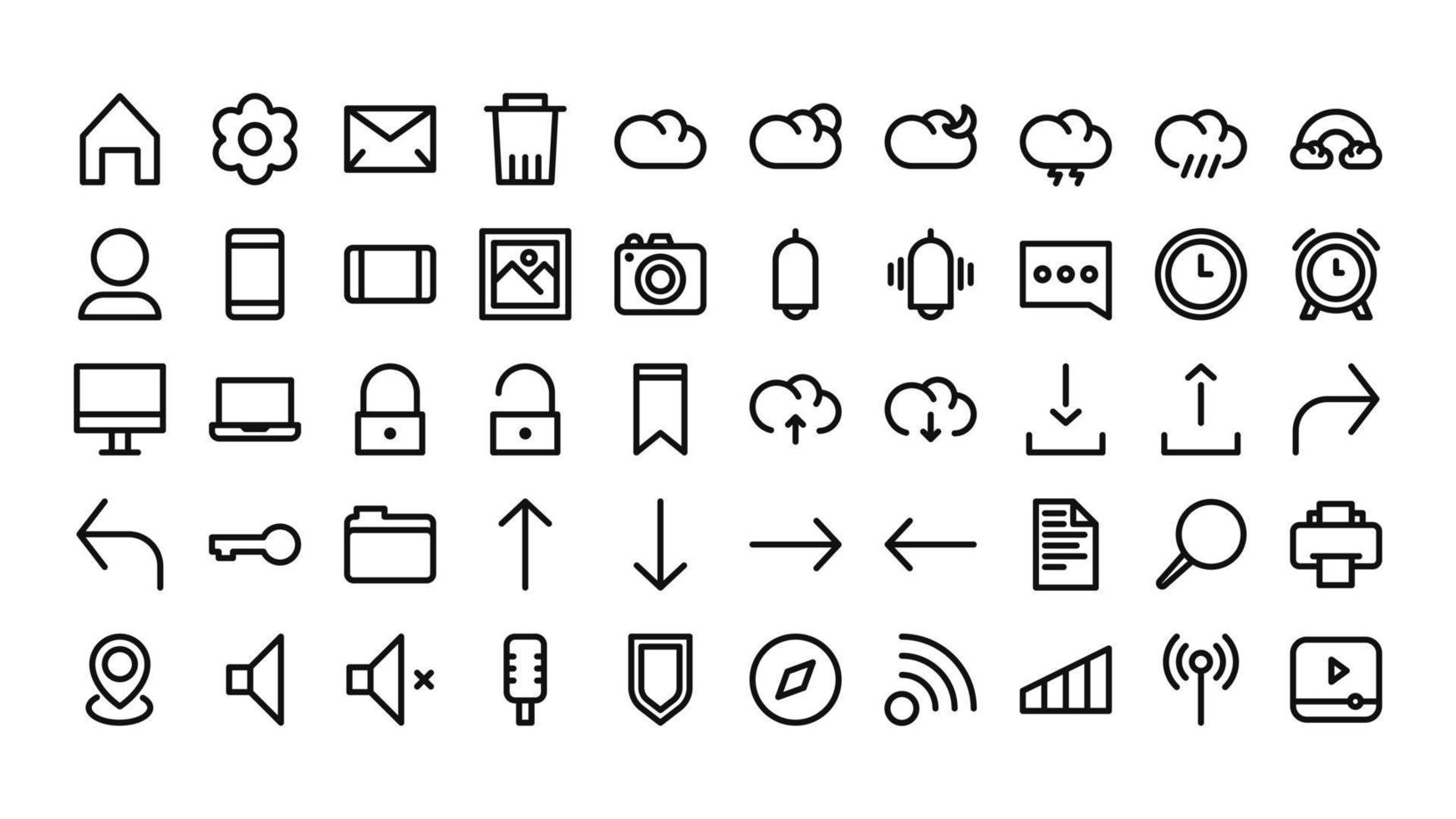 set of user interface ui icon vector