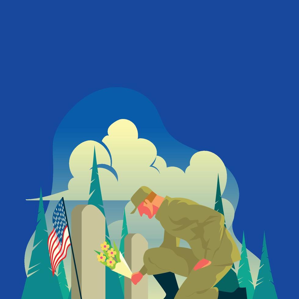 US Army in Memorial Day vector