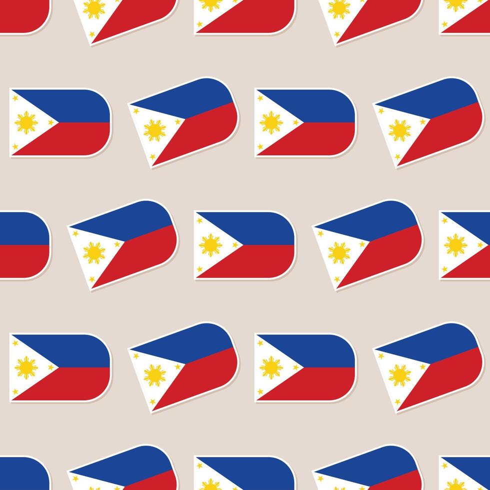 Seamless Philippines flag in flat style pattern vector