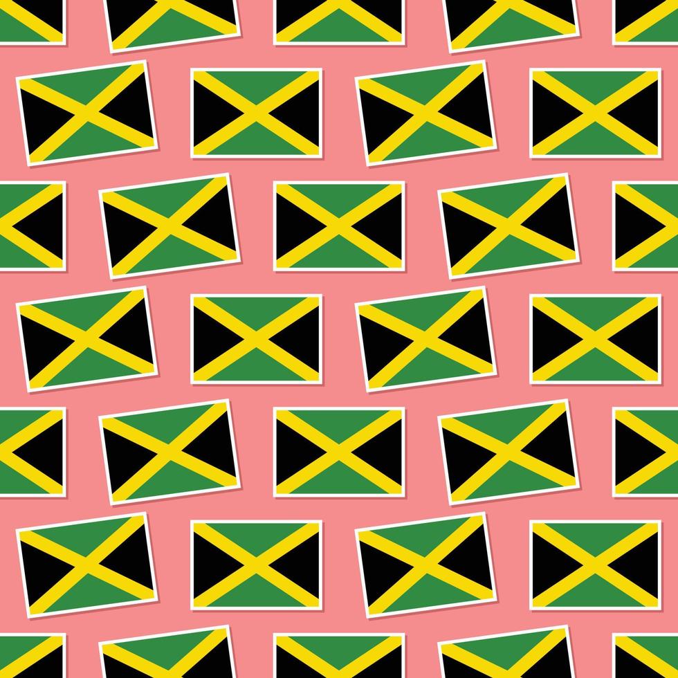 Seamless Jamaica flag in flat style pattern vector