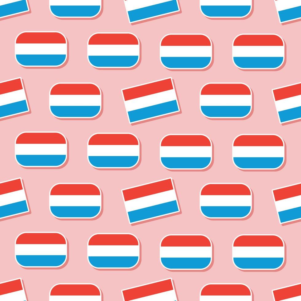 Seamless Luxemburg flag in flat style pattern vector