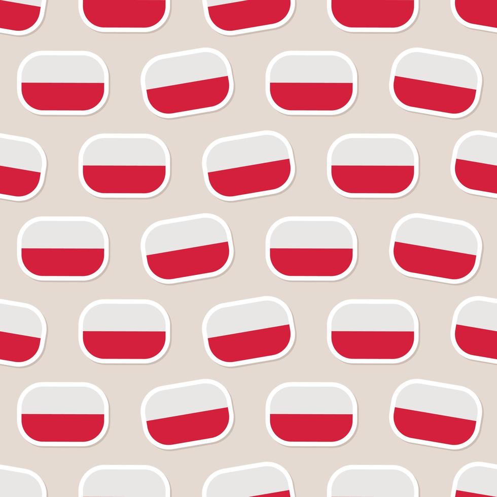 Seamless Poland flag in flat style pattern vector