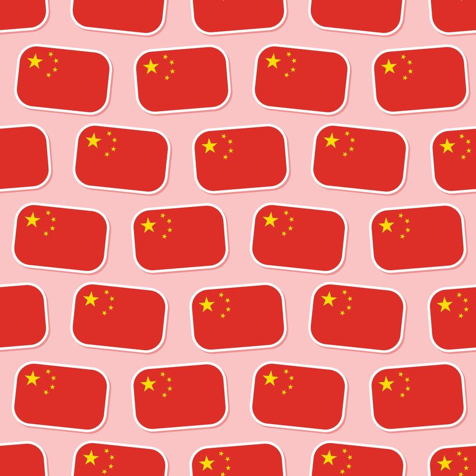 Seamless China flag in flat style pattern vector