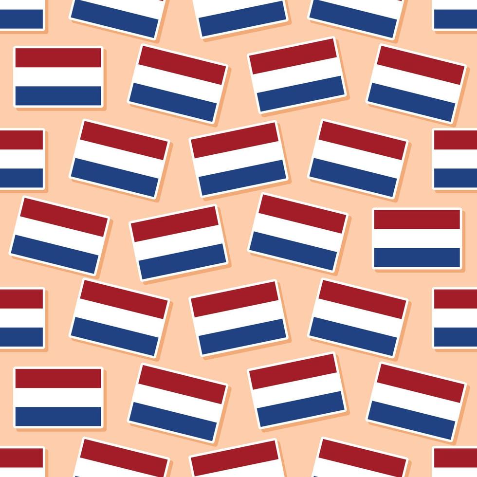 Seamless Netherlands flag in flat style pattern vector