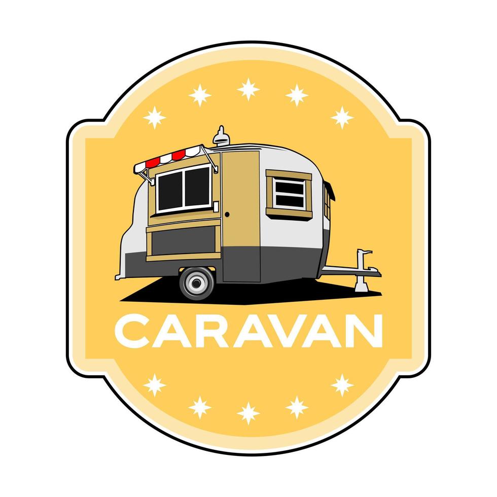 vector de marca de diseño de logotipo de tienda de caravanas