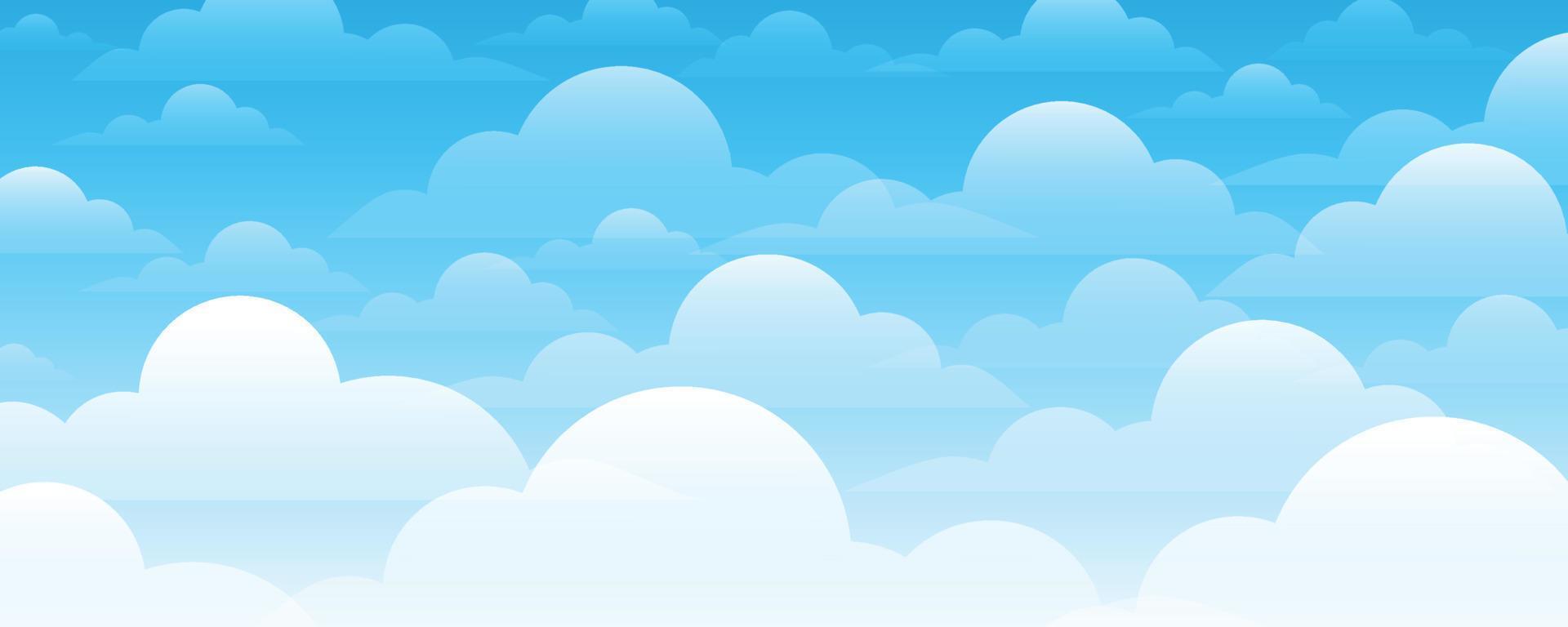 fondo de cielo azul con nubes vector