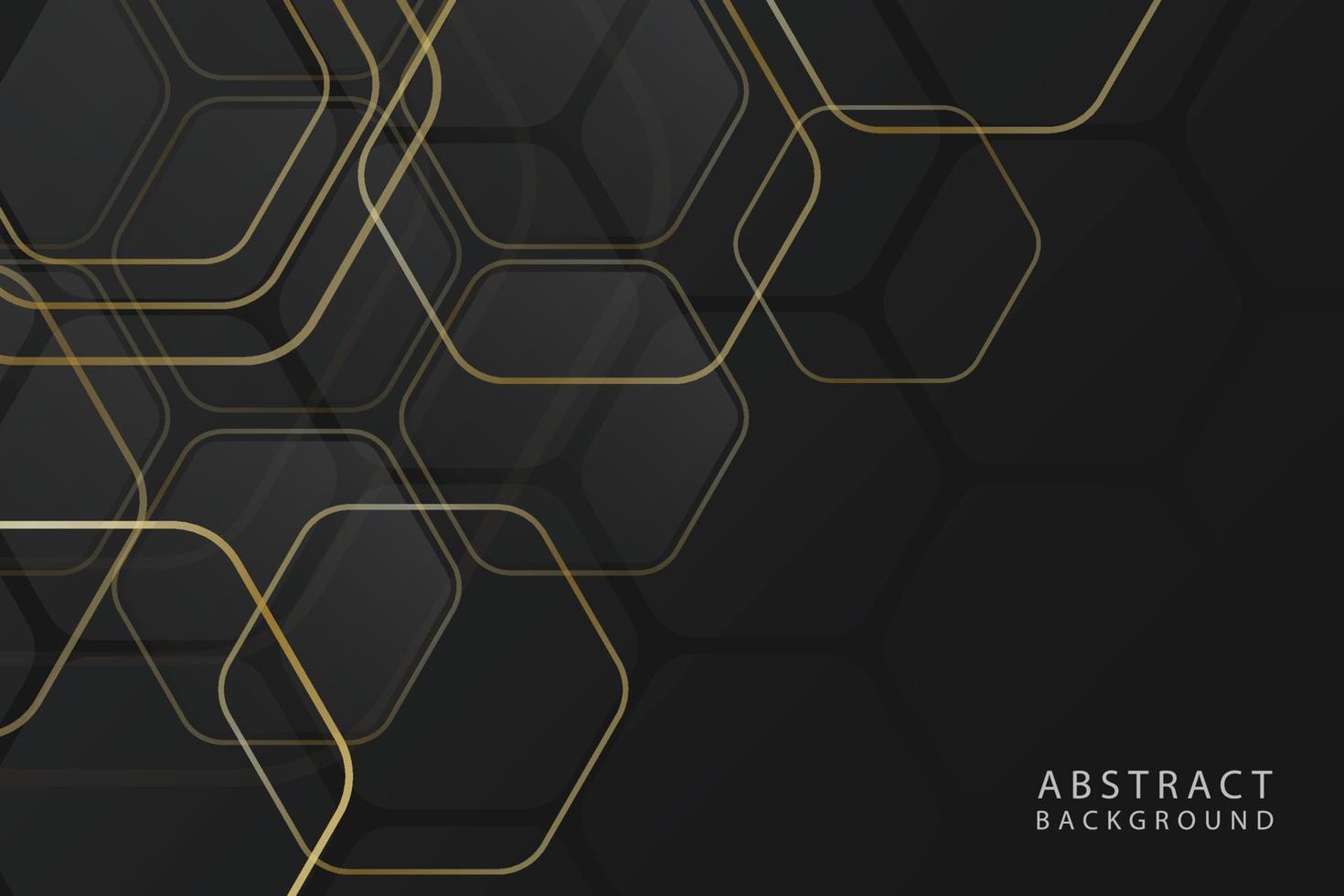 Black gradient hexagon background vector