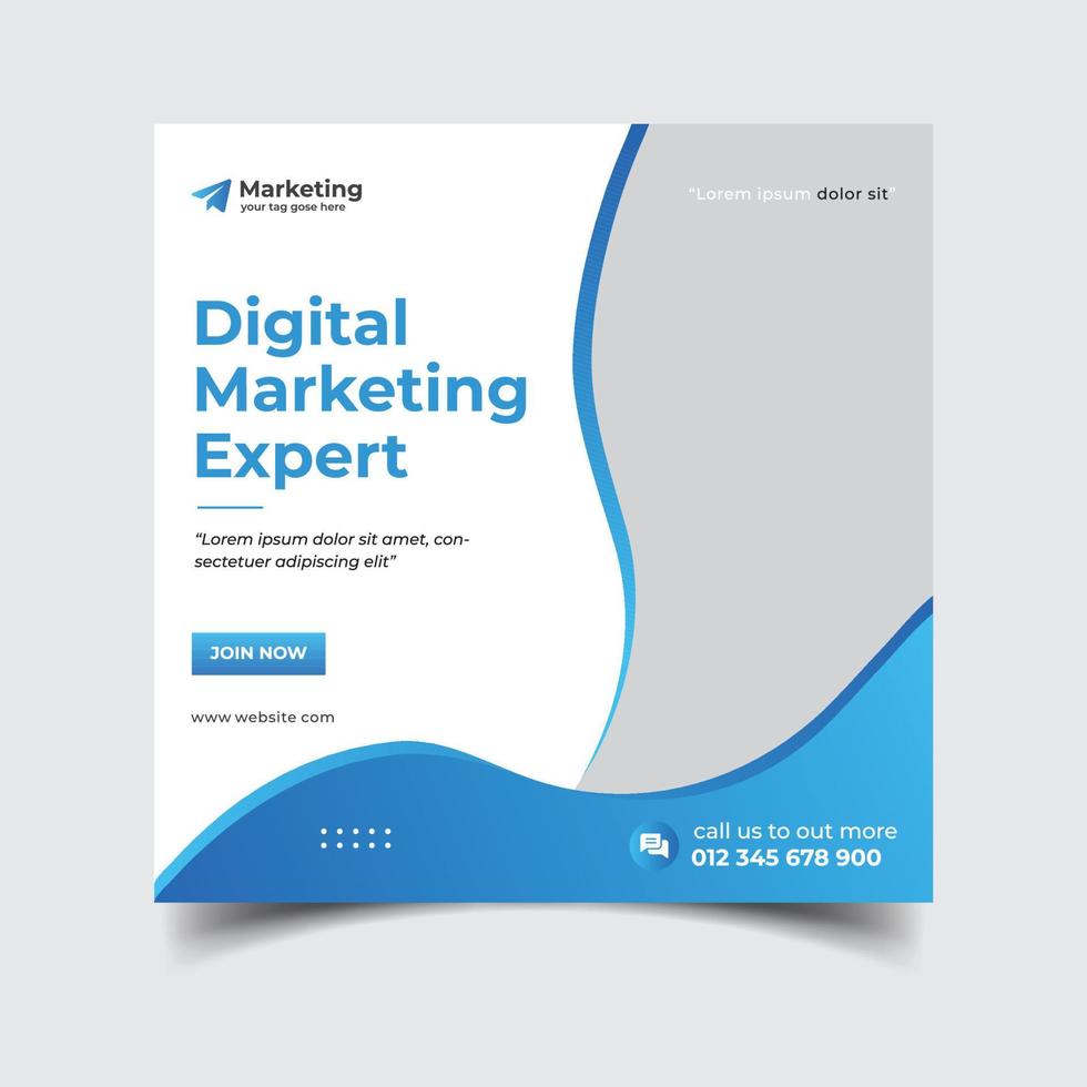 Digital business marketing agency social media post vector