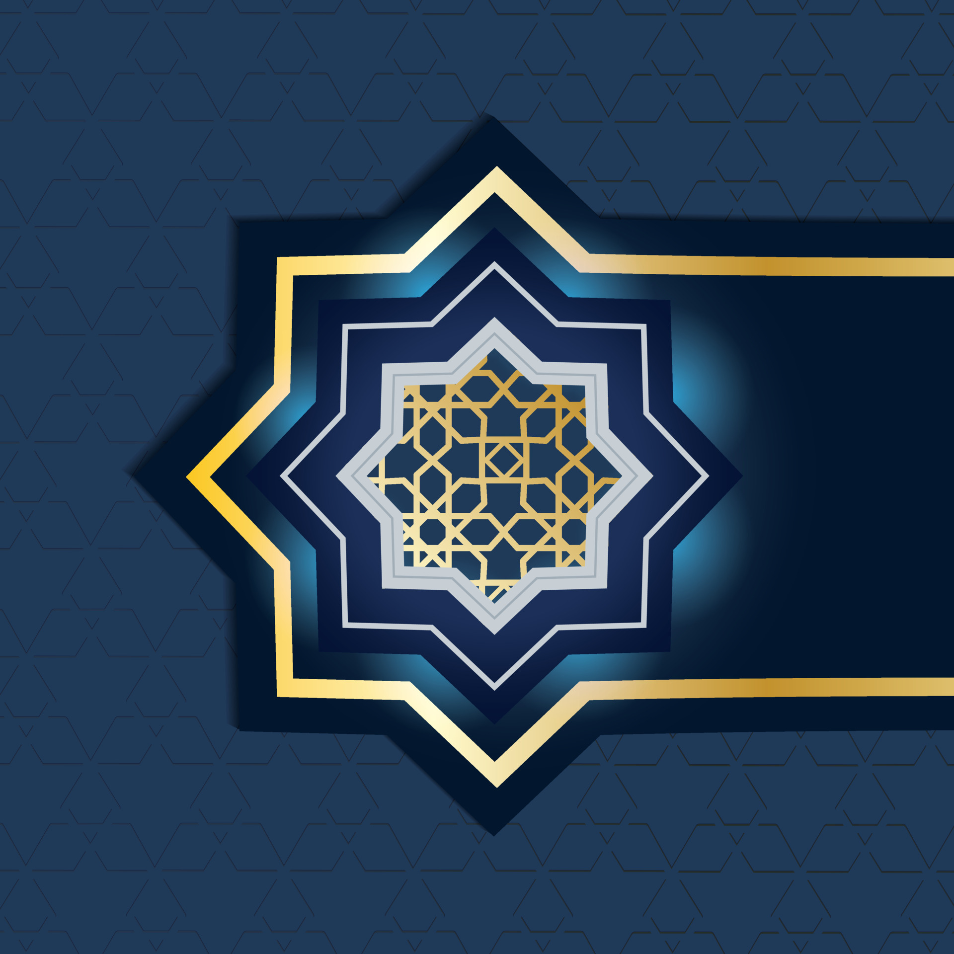 Islamic greeting card background with blue and gold detail decorated with Islamic  art ornaments. Vector illustration. 6793654 Vector Art at Vecteezy