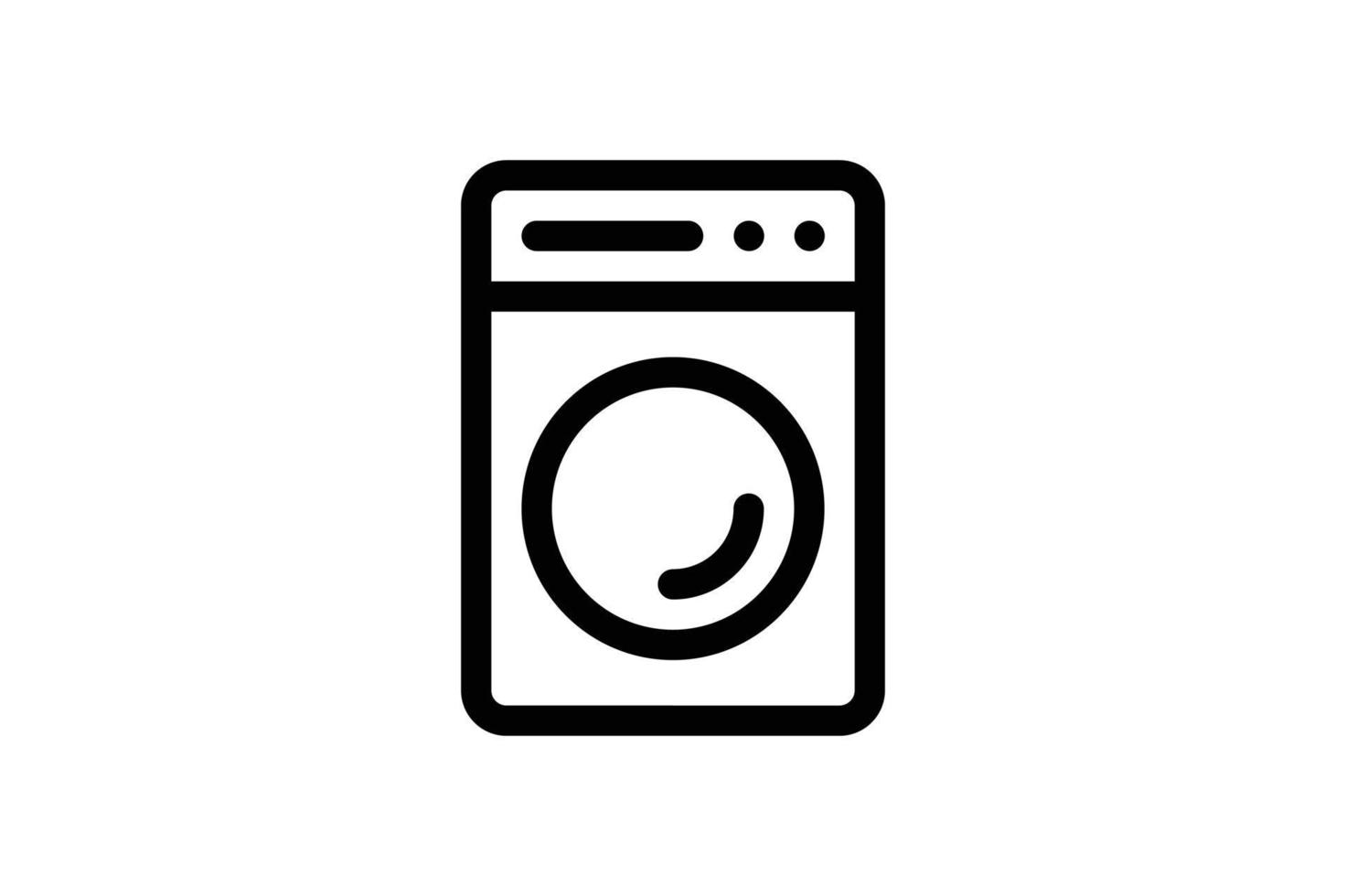 Washing Machine Icon Laundry Line Style Free vector