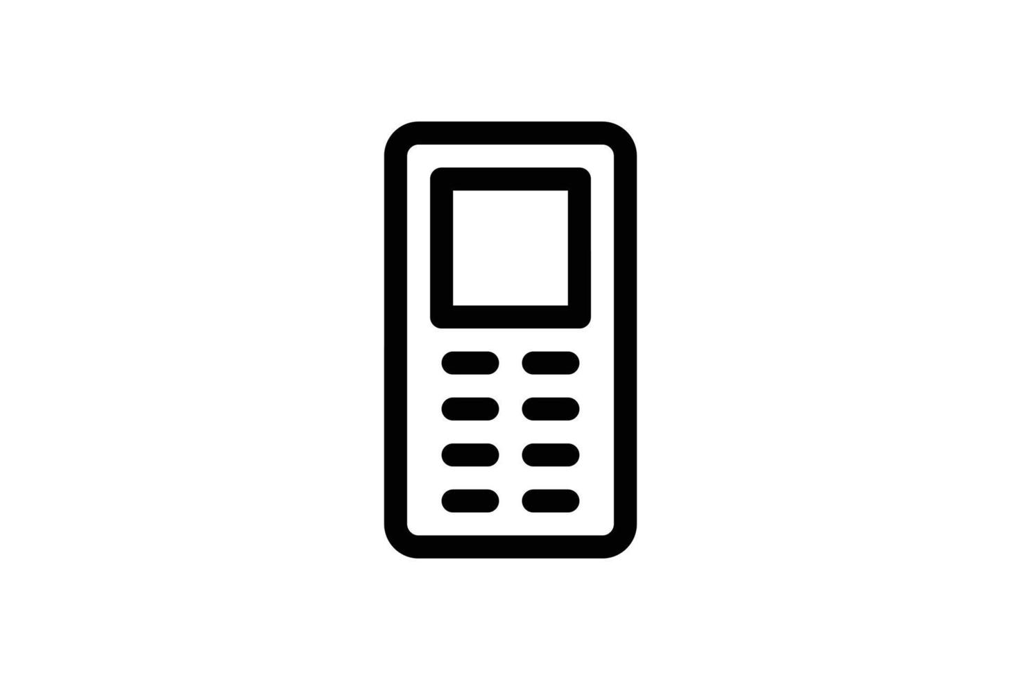 Mobile Phone Icon Electronic Line Style Free vector